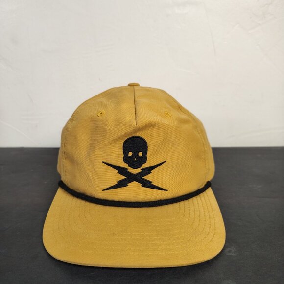 BLK FLG Hat Cap Snap Back Rope Skull Crossbones Rope - Picture 1 of 11